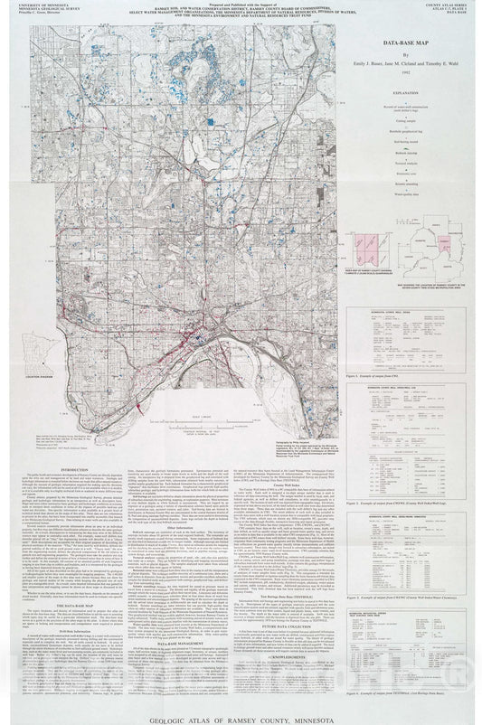 Map : Geologic atlas, Ramsey County, Minnesota, 1992 Cartography Wall Art :
