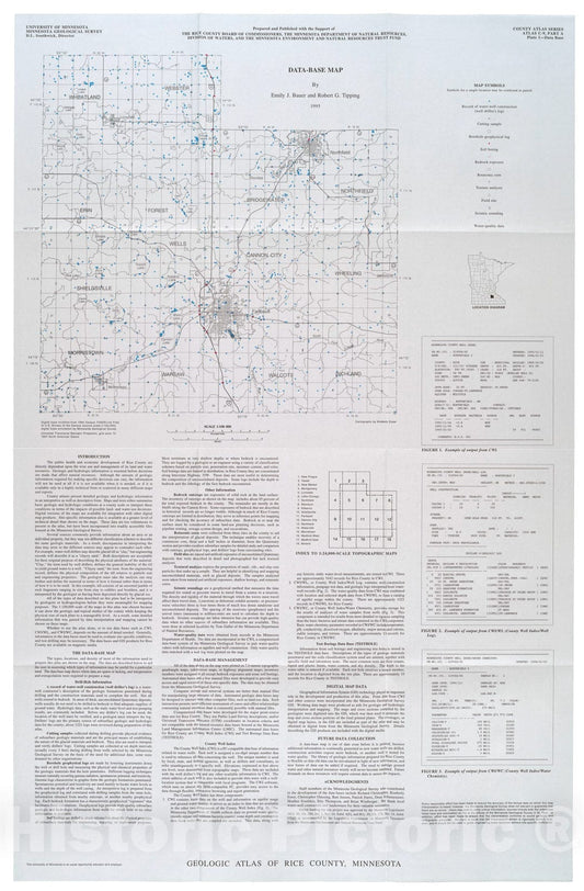 Map : Geologic atlas, Rice County, Minnesota (Part A), 1995 Cartography Wall Art :