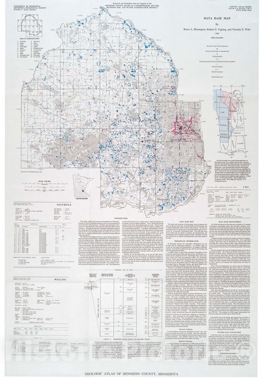 Map : Geologic atlas, Hennepin County, Minnesota, 1989 Cartography Wall Art :