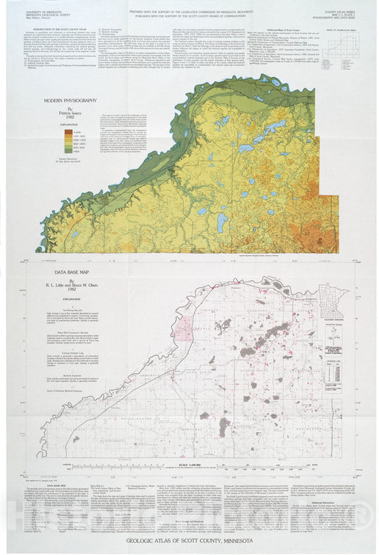Map : Geologic atlas of Scott County, Minnesota (revised as County Atlas C-17, 2006), 1982 Cartography Wall Art :