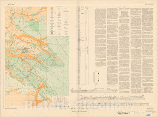 Map : Geology of the eastern part of the Centralia-Chehalis coal district Lewis and Thurston Counties, Washington, 1951 Cartography Wall Art :