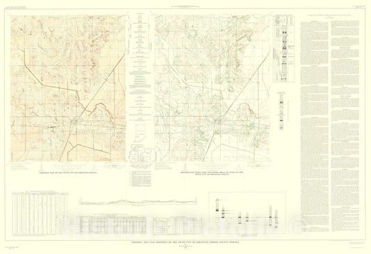Map : Geology and coal deposits of the Switz City quadrangle, Greene County, Indiana, 1960 Cartography Wall Art :