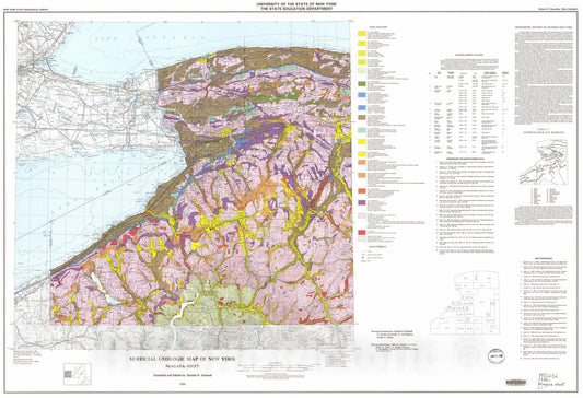 Map : Surficial geologic map of New York, 1991 Cartography Wall Art :