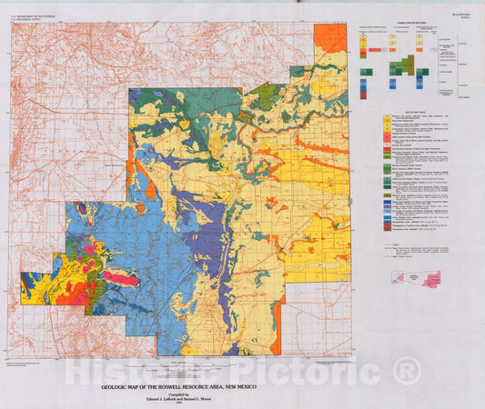 Map : Mineral and energy resources of the Roswell Resource Area, east-central New Mexico, 1995 Cartography Wall Art :