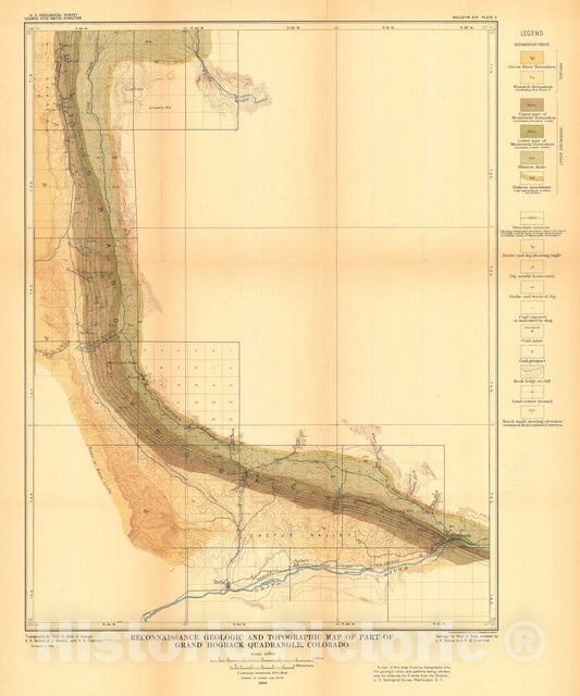 Map : Coal fields of northwestern Colorado and northeastern Utah, 1910 Cartography Wall Art :