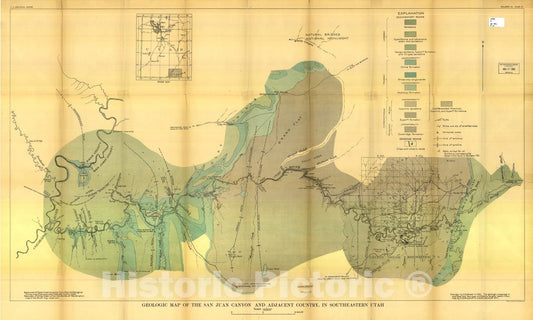 Map : Geology and oil and gas prospects of part of Moffat County, Colorado, and southern Sweetwater County, Wyoming, 1925 Cartography Wall Art :