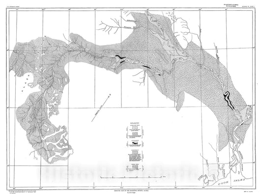 Map : The Skwentna region, 1929 Cartography Wall Art :
