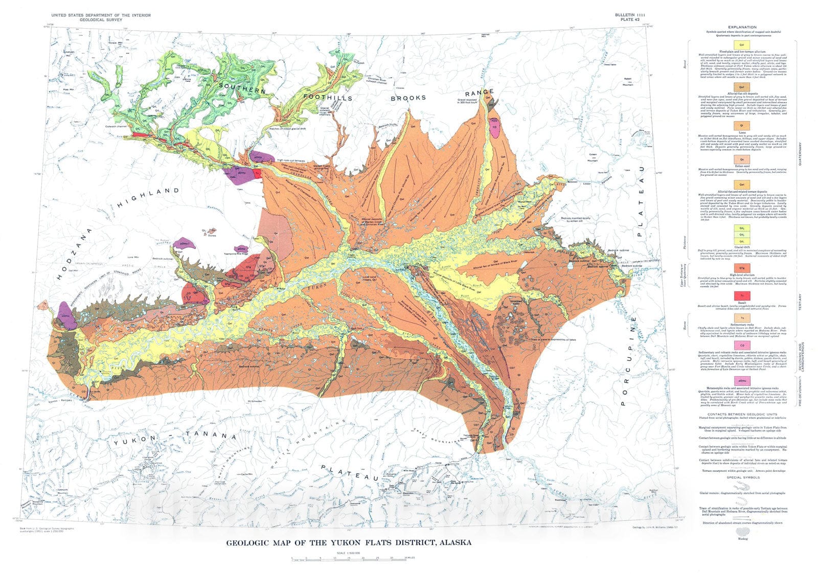 Map : Geologic reconnaissance of the Yukon Flats district, Alaska, 1962 Cartography Wall Art :