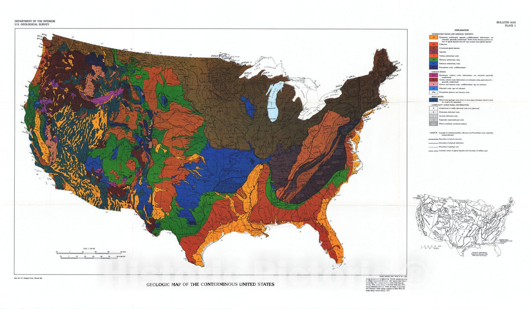 Map : Experimental engineering-geologic and environmental-geologic maps of the conterminous United States, 1987 Cartography Wall Art :