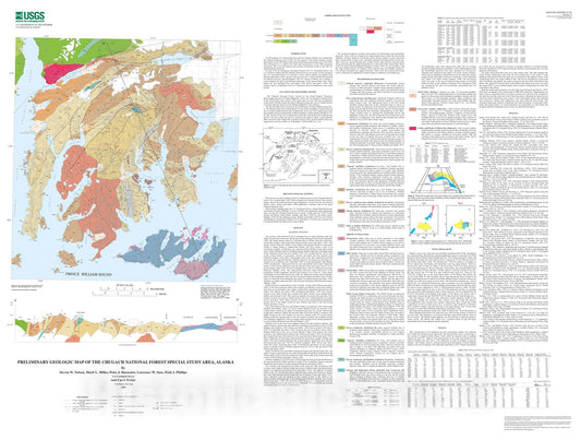 Map : Preliminary geologic map of the Chugach National Forest special study area, Alaska, 1999 Cartography Wall Art :