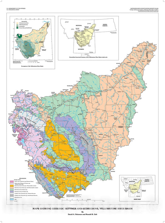 Map : Element concentrations in bed sediment of the Yellowstone River Basin, Montana, North Dakota, and Wyoming - a retrospective analysis, 1999 Cartography Wall Art :