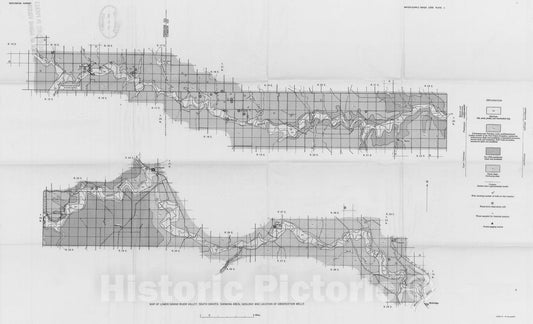 Map : Reconnaissance of geology and ground water in the lower Grand River Valley, South Dakota, with a section on chemical quality of the ground water, 1955 Cartography Wall Art :