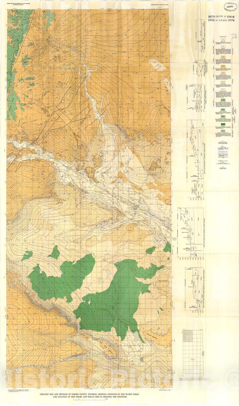 Map : Geology and ground-water resources of Goshen County, Wyoming, 1957 Cartography Wall Art :