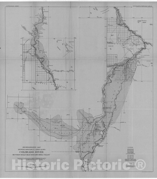 Map : Colorado River and its utilization, 1916 Cartography Wall Art :