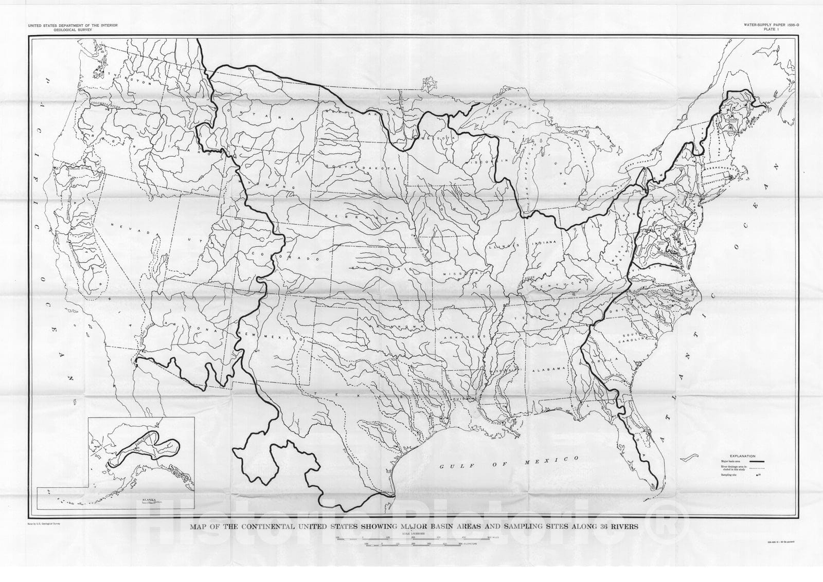 Map : Water load of uranium, radium, and gross beta activity at selected gauging stations, water year 1960-61, 1969 Cartography Wall Art :