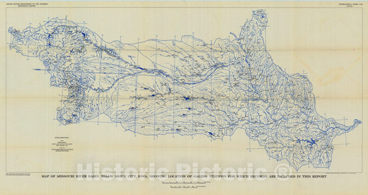 Map : Compilation of records of surface waters of the United States, October 1950 to September 1960, part 6-B. Missouri River basin below Sioux City, Iowa, 1964 Cartography Wall Art :