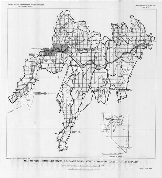 Map : Preliminary results of hydrogeologic investigations in the valley of the Humboldt River near Winnemucca, Nevada, 1964 Cartography Wall Art :