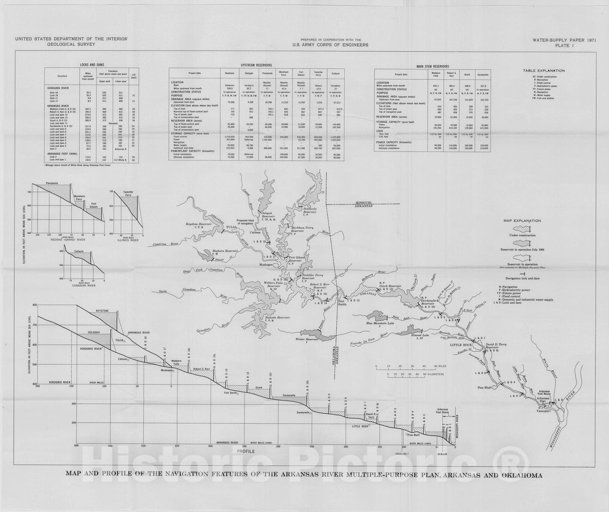 Map : Methods and applications of electrical simulation in ground-water studies in the lower Arkansas and Verdigris River valleys, Arkansas and Oklahoma, 1970 Cartography Wall Art :