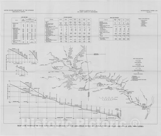 Map : Methods and applications of electrical simulation in ground-water studies in the lower Arkansas and Verdigris River valleys, Arkansas and Oklahoma, 1970 Cartography Wall Art :