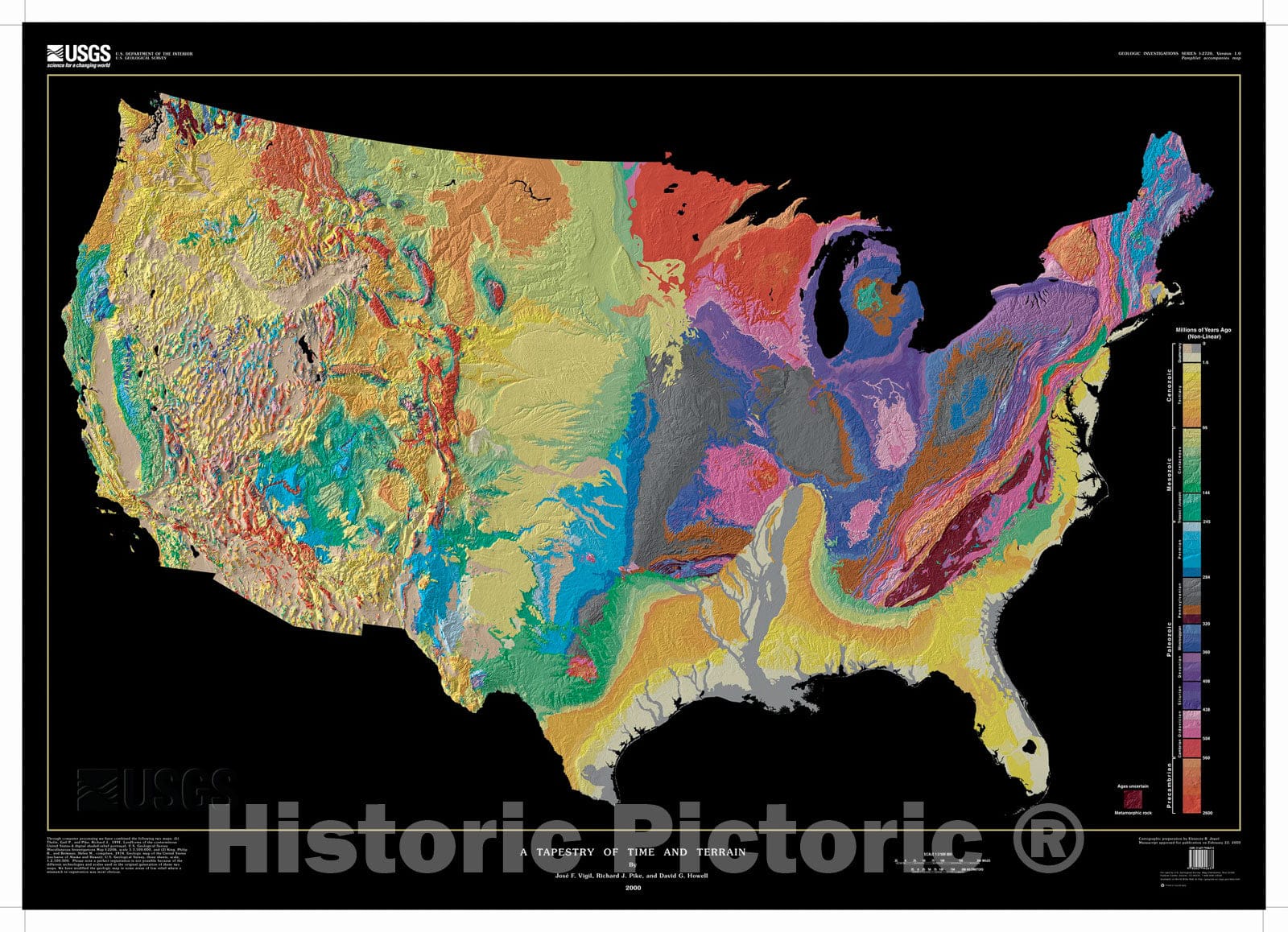 Map : A tapestry of time and terrain, 2000 Cartography Wall Art :