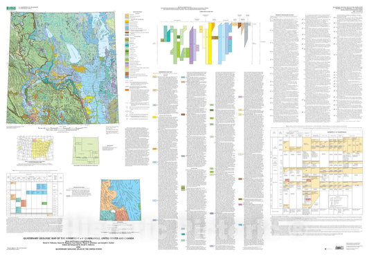 Map : Quaternary geologic map of the Winnipeg four degree X six degree quadrangle, United States and Canada, 2000 Cartography Wall Art :