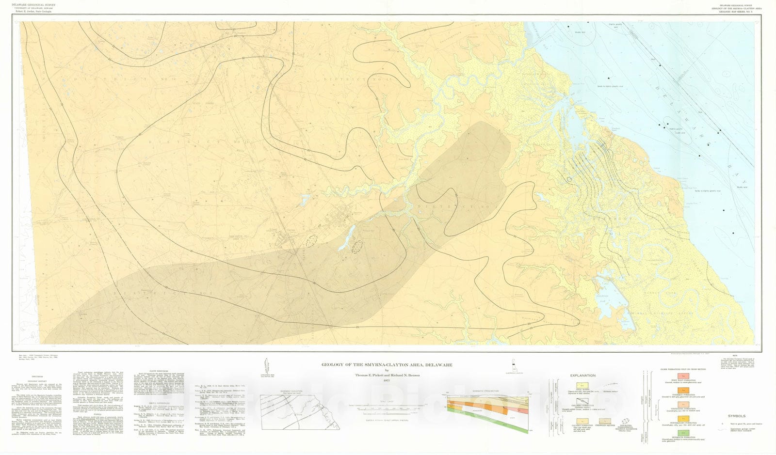 Map : Geology of the Smyrna-Clayton area, Delaware, 1977 Cartography Wall Art :