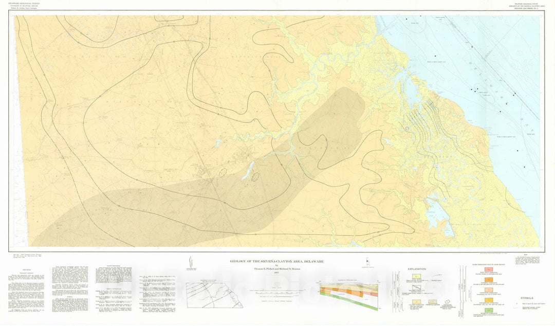 Map : Geology of the Smyrna-Clayton area, Delaware, 1977 Cartography Wall Art :