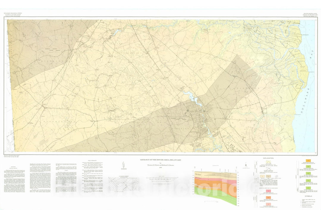 Map : Geology of the Dover area, Delaware, 1983 Cartography Wall Art :