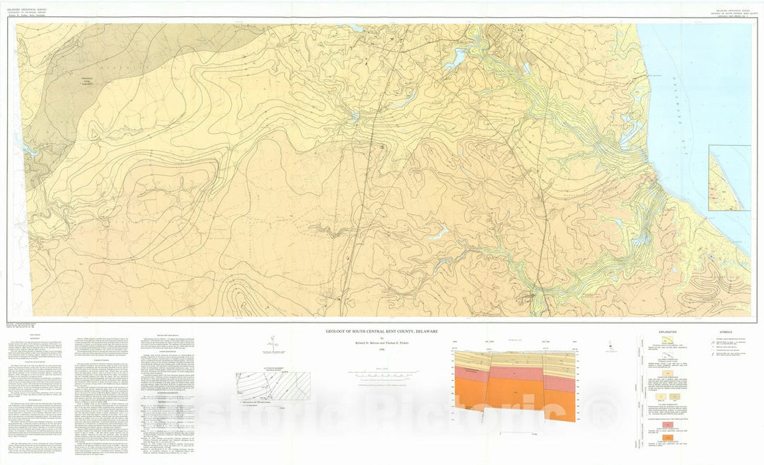 Map : Geology of south-central Kent county area, Delaware, 1986 Cartography Wall Art :