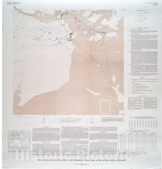 Map : Reconnaissance geologic map of the Northwest Angle, Lake of the Woods County, Minnesota, 1991 Cartography Wall Art :