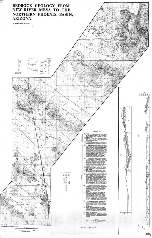 Map : Bedrock geology from New River Mesa to the northern Phoenix basin, Arizona, 1987 Cartography Wall Art :