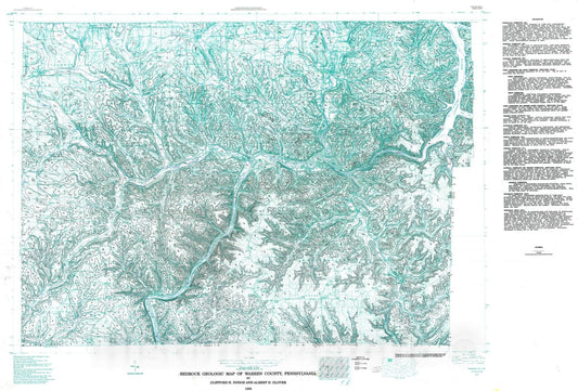 Map : Bedrock geologic map and structure-contour map of Warren County, Pennsylvania, 1995 Cartography Wall Art :