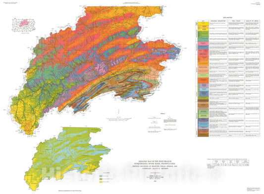 Map : Groundwater resources of the West Branch Susquehanna River basin, Pennsylvania, 1983 Cartography Wall Art :