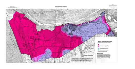 Map : Relative earthquake hazard maps for selected urban areas in western Oregon, Astoria-Warrenton, 2000 Cartography Wall Art :