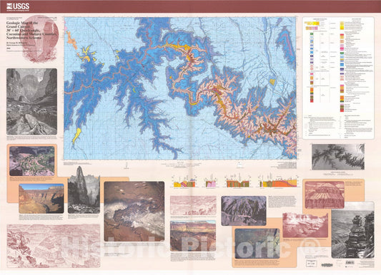 Map : Geologic map of the Grand Canyon 30' X 60' quadrangle, Coconino and Mohave Counties, northwestern Arizona, 2000 Cartography Wall Art :