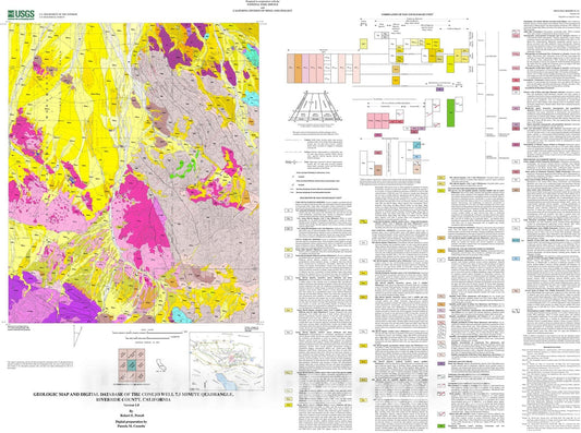 Map : Geologic map and digital database of the Conejo Well, 7.5 minute quadrangle, Riverside County, southern California, 2001 Cartography Wall Art :