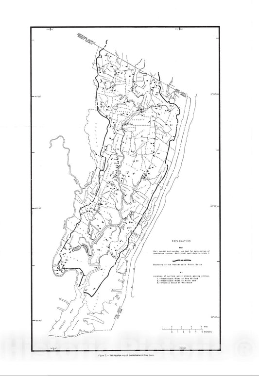 Map : Appraisal of water resources in the Hackensack River basin, New Jersey, 1976 Cartography Wall Art :