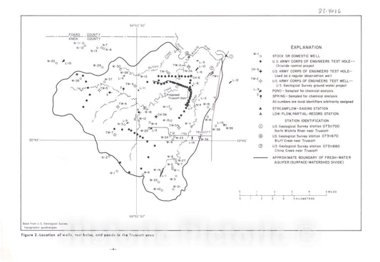 Map : Projected effects of proposed chloride-control projects on shallow ground water -- preliminary results for the Wichita River basin, Texas, 1983 Cartography Wall Art :