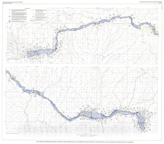 Map : Preliminary assessment of the ground-water resources of the alluvial aquifer, White River Valley, Rio Blanco County, Colorado, 1985 Cartography Wall Art :