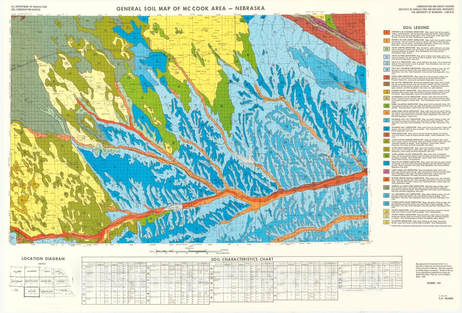Map : Quadrangle soil maps - McCook, 1981 Cartography Wall Art :