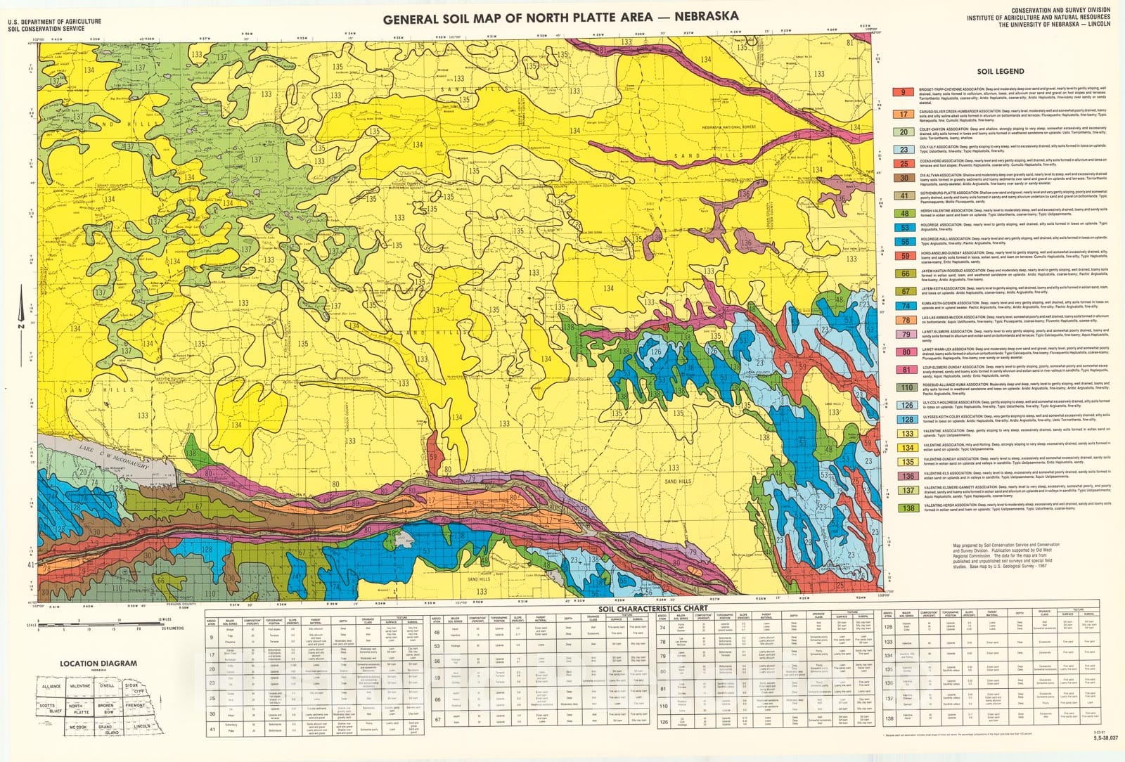 Map : Quadrangle soil maps _x005F_x0016_ North Platte, 1981 Cartography Wall Art :