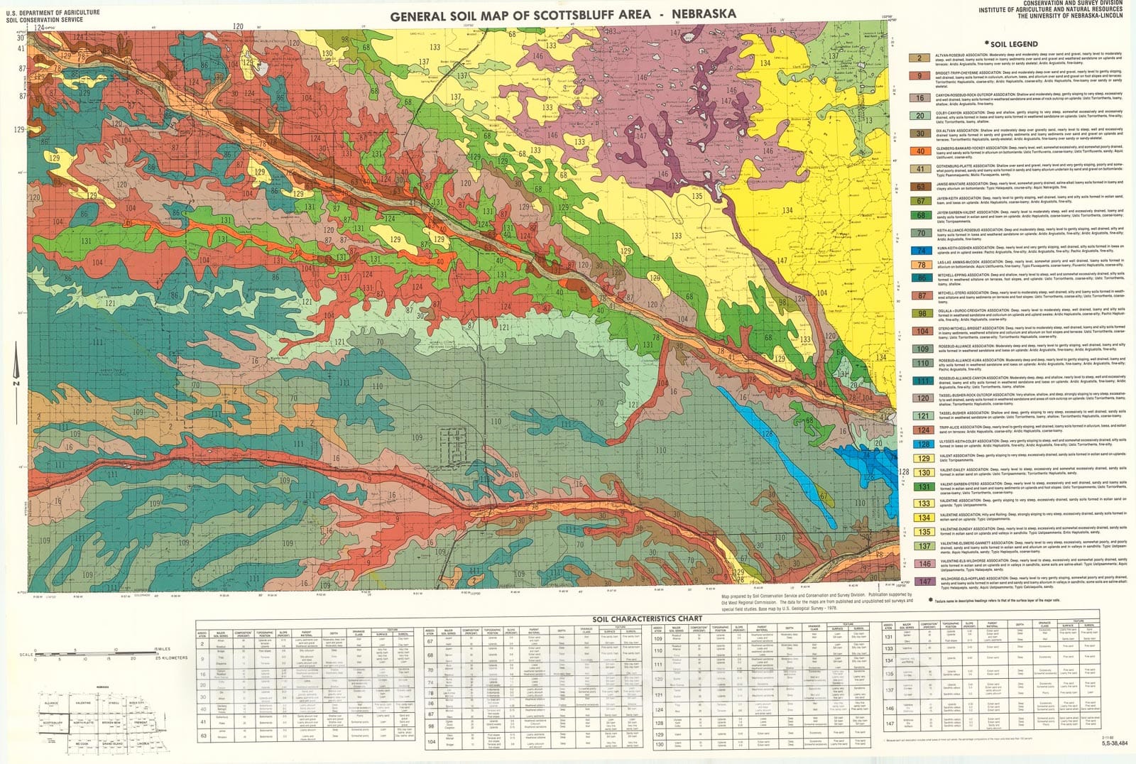 Map : Quadrangle soil maps - Scottsbluff, 1981 Cartography Wall Art :