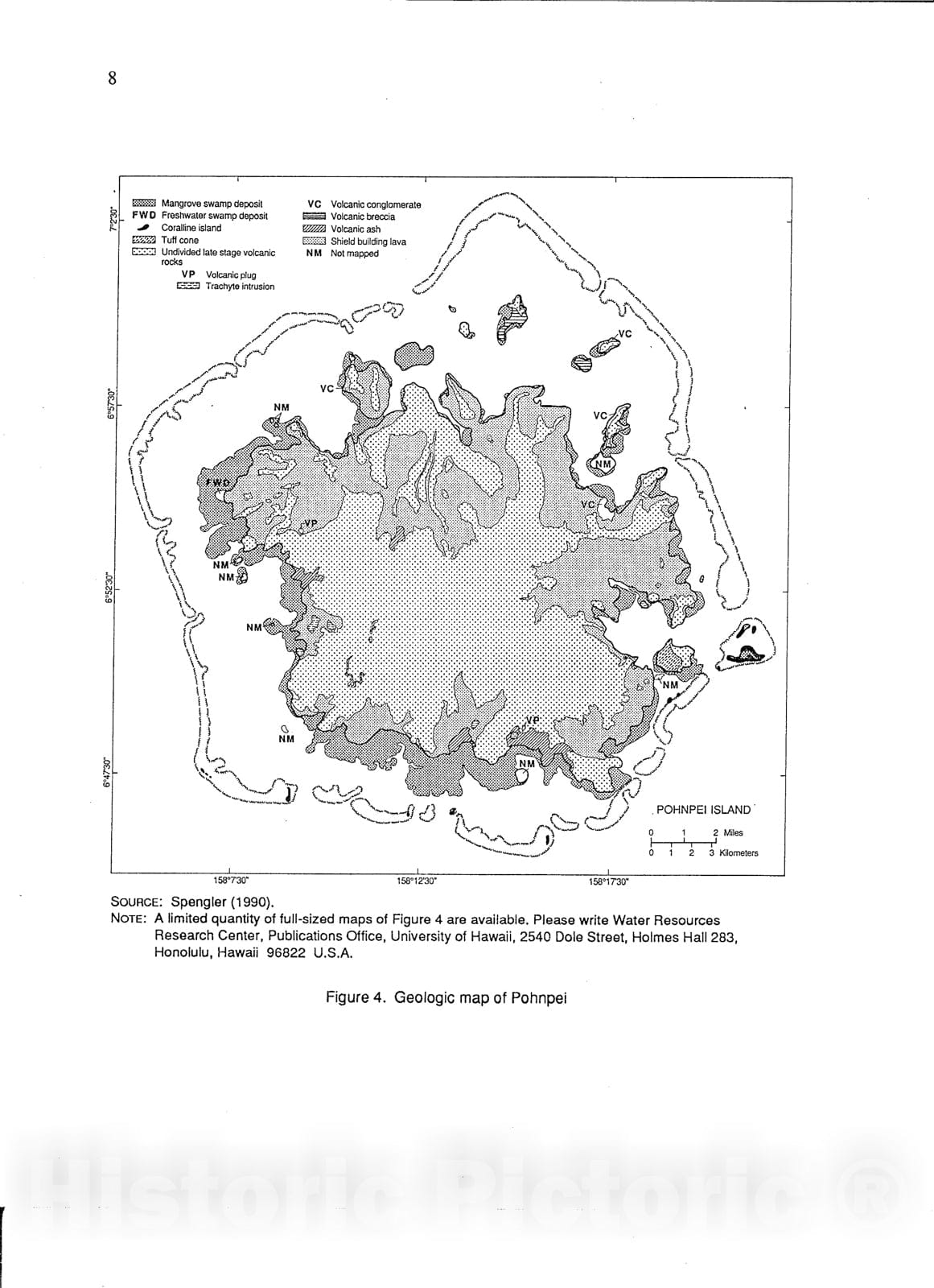 Map : Geology and hydrogeology of the Island of Pohnpei, Federated States of Micronesia, 1992 Cartography Wall Art :