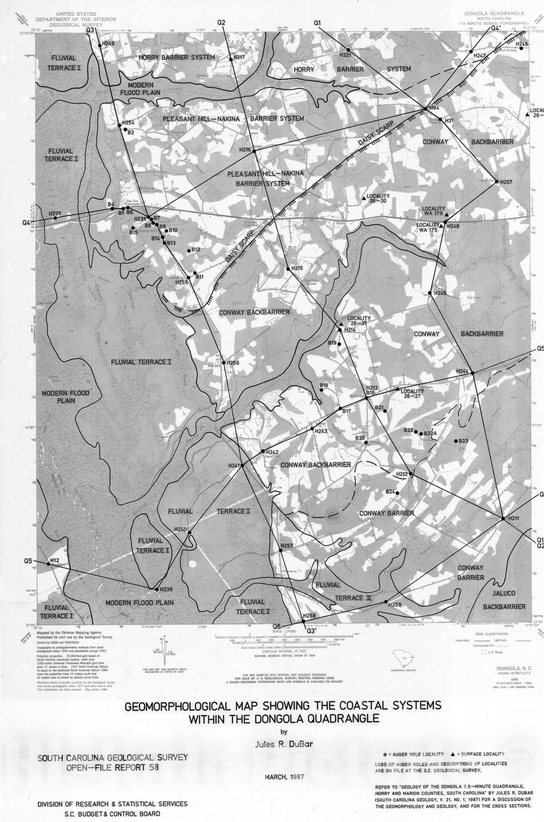 Map : Geomorphological map showing the coastal systems within the Dongola quadrangle, 1987 Cartography Wall Art :