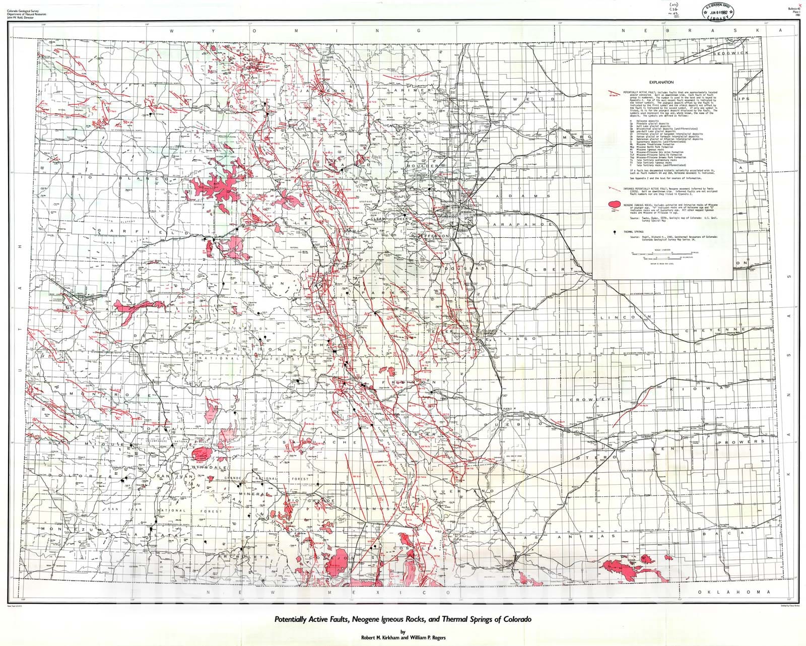 Map : Earthquake potential in Colorado, a preliminary evaluation, 1981 Cartography Wall Art :