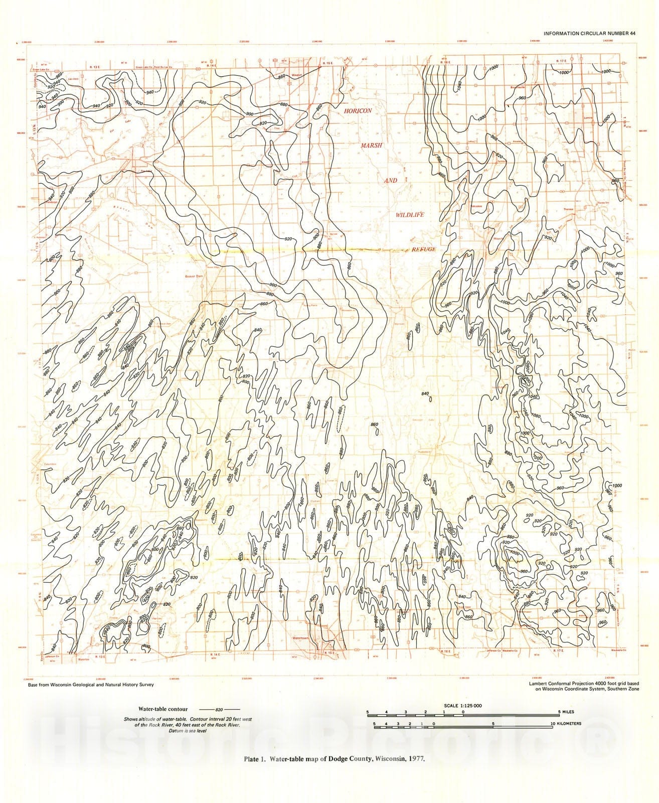 Map : Ground-Water Resources and Geology of Dodge County, Wisconsin, 1983 Cartography Wall Art :