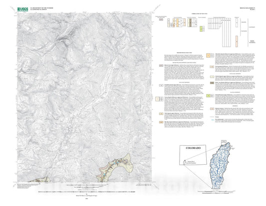 Map : Surficial geologic maps along the riparian zone of the Animas River and its headwater tributaries, Silverton to Durango, Colorado,, 2002 Cartography Wall Art :