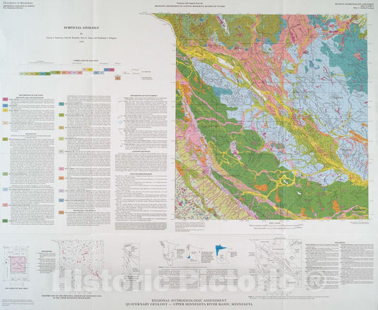 Map : Quaternary geology - upper Minnesota River basin, Minnesota, 1999 Cartography Wall Art :