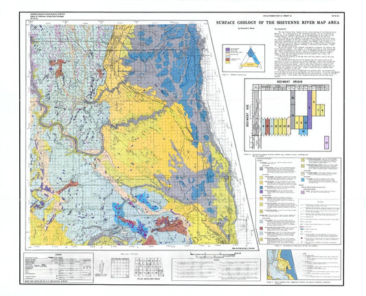 Map : Surface Geology of the Sheyenne River Map, 1987 Cartography Wall Art :