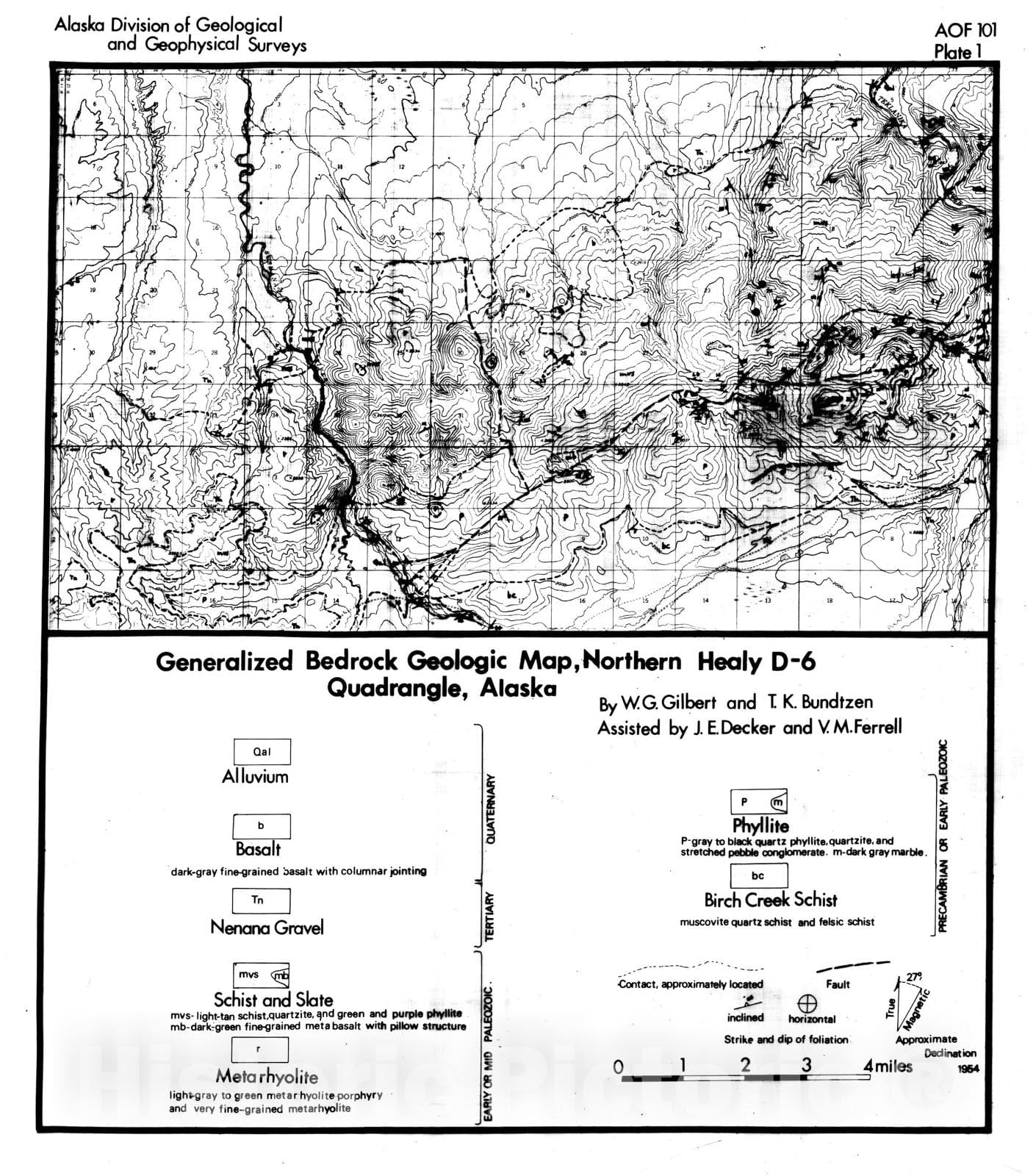 Map : General geology and geochemistry of Healy D-5 and D-6 Quadrangles, 1976 Cartography Wall Art :